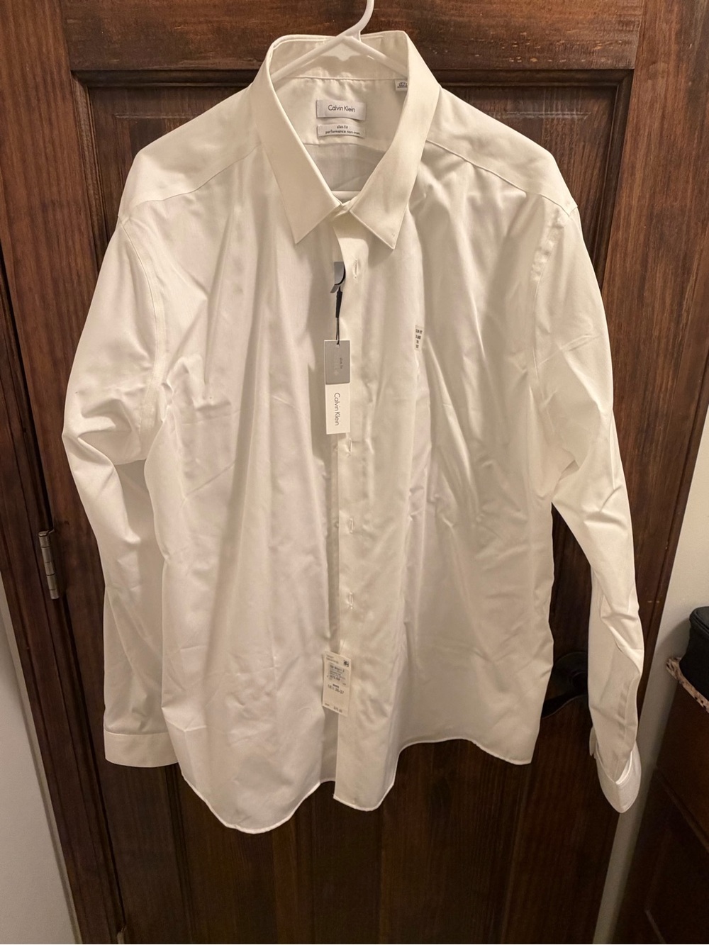 NWT Calvin Klein Men's White Dress Shirt - Slim Fit